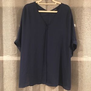Lane Bryant blouse, navy blue.